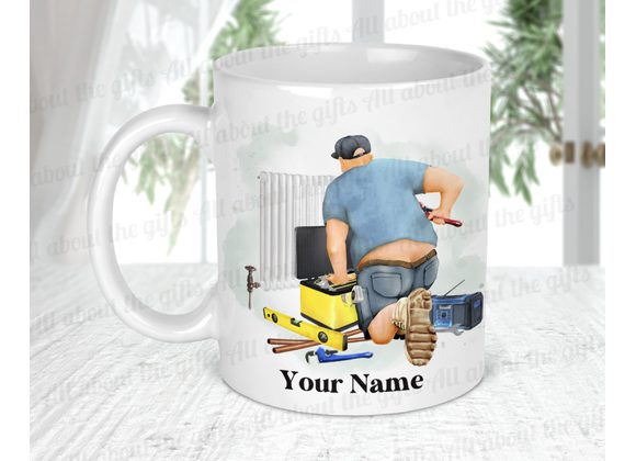 Personalised Right handed Plumber mug