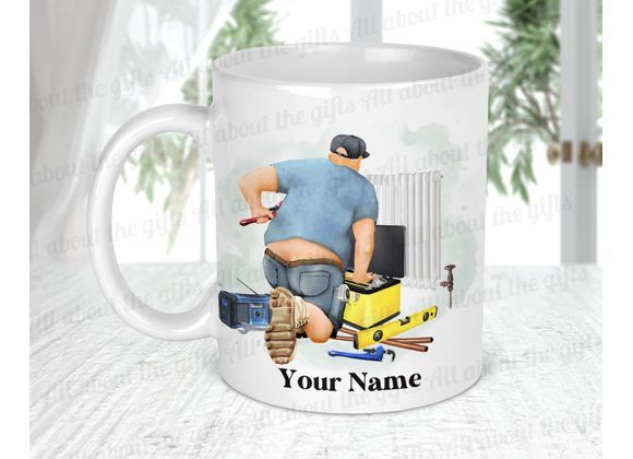 Personalised Left handed Plumber mug
