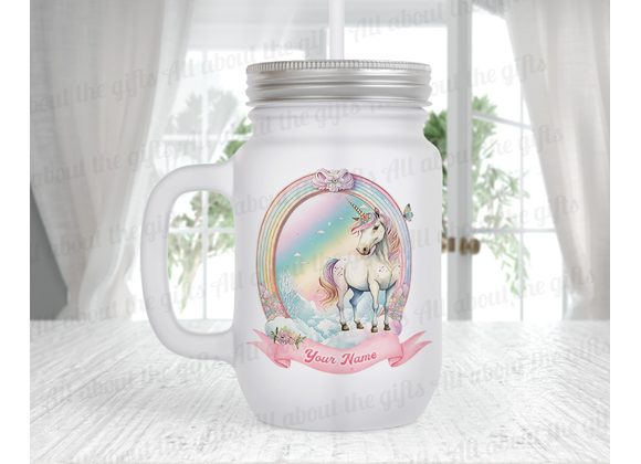 Personalised Unicorn mason jar