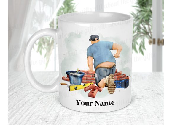 Personalised Right handed Brickie mug