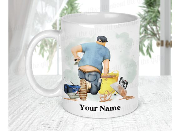Personalised Left handed Plasterer mug