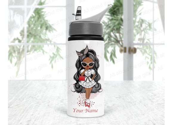 Personalised little miss fashion drinks bottle