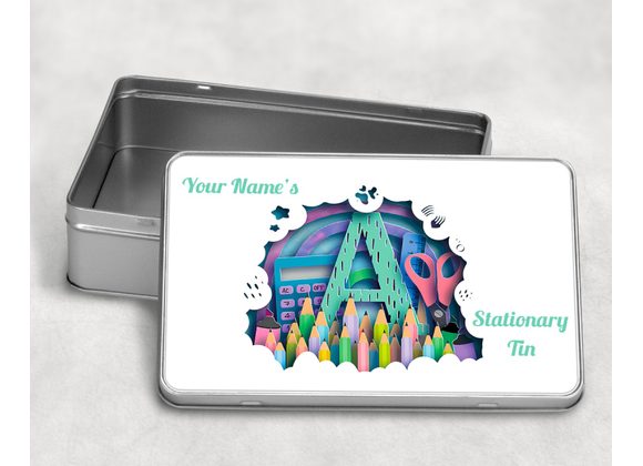 Personalised Alphabet Stationary tin