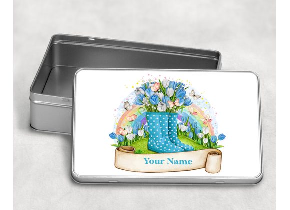 Personalised Wellie design tin