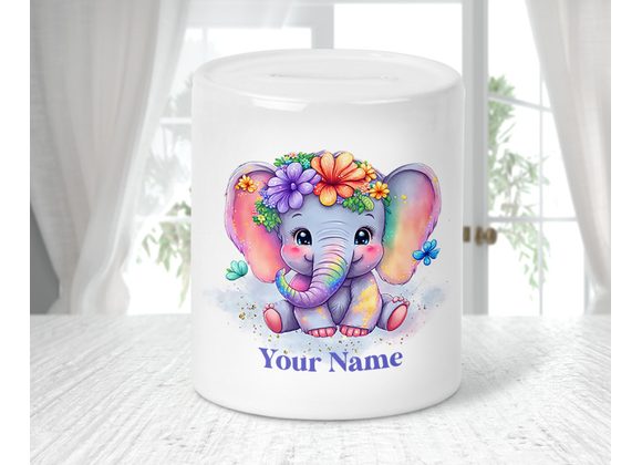 Rainbow elephant money box