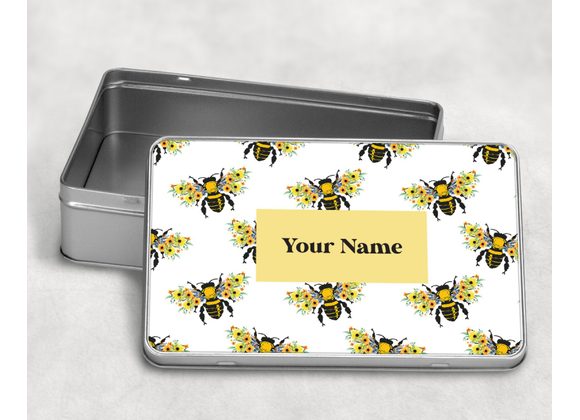 Personalised Bee design tin