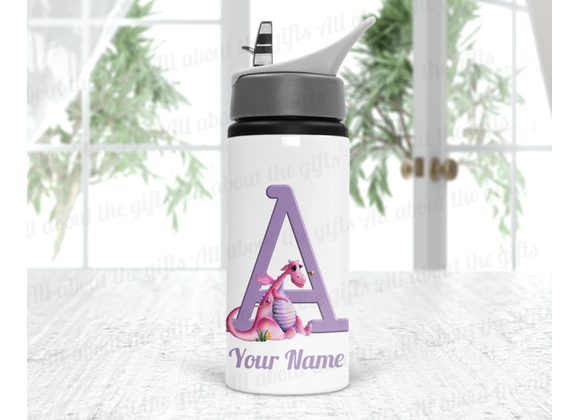 Pink dragon alphabet bottle