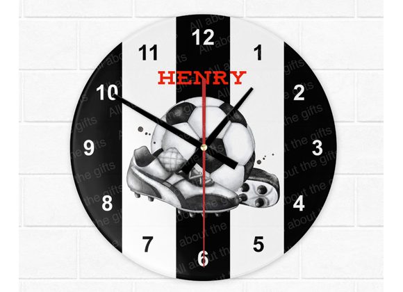 Personalised 30cm Glass football clock 62 variations