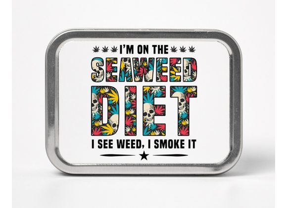 Small weed design tin