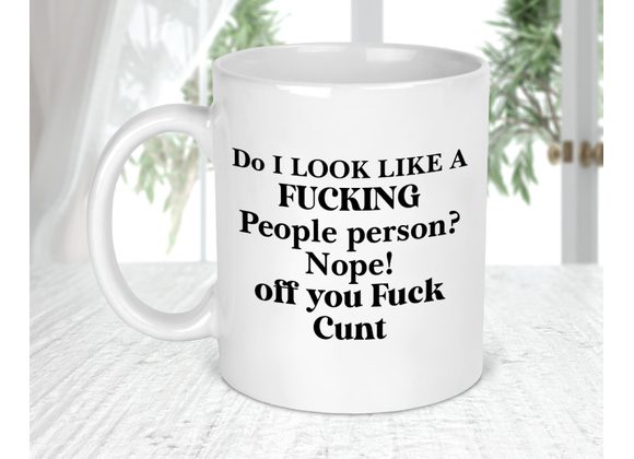 Do I look like a people person mug