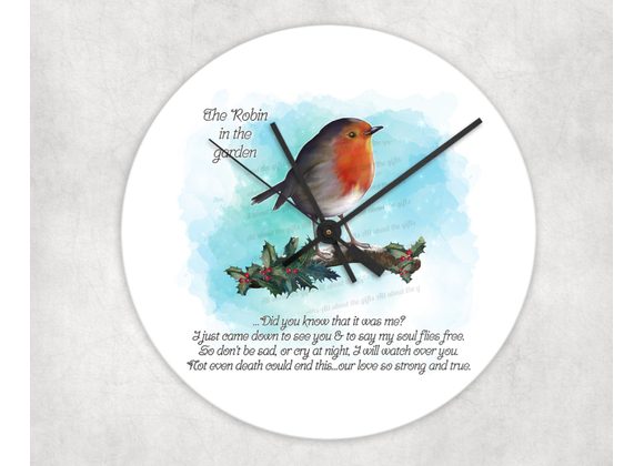Robin 30cm glass fronted clock