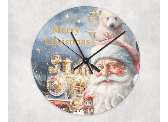 Christmas scene 30cm Glass clock