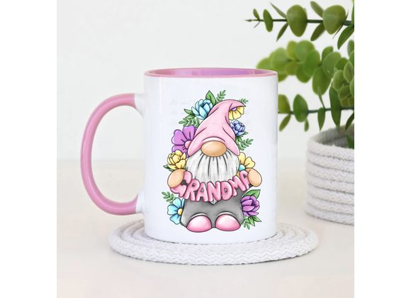 Pink handle and inner Gonk name mugs 