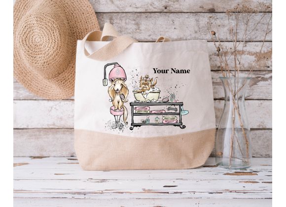Dog Groomers Jute Bag, Personalised Jute Bag, Reusable Shopping Bag, Her Jute Bag Gift, Groomers Birthday Gift, Grooming Bag, Dog Groomer