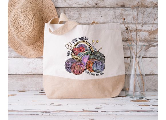 Knitting Jute Bag, Sustainable Jute, Reusable Shopping Bag, Jute Bag Gift For Her, Birthday Gifts, Balls Of Wool Bag, Knitting Accessories