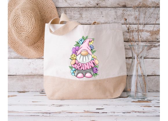 Granny's Jute Bag, Tote Bag For Grandma, Nans Birthday Gift, Gonk Shopping Bag, Birthday Gift For Nan, Eco Friendly Gift, Grans Birthday Gift