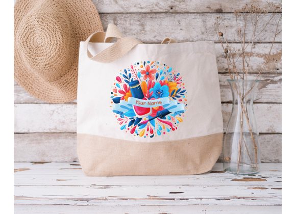 Beauticians Jute Bag, Personalised Jute Bag, Reusable Shopping Bag, Nail Technician Birthday Gift, Women’s Beauty Bag, Manicurists Gift