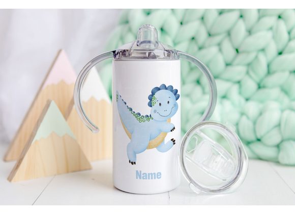 Blue Dino design sippy cup
