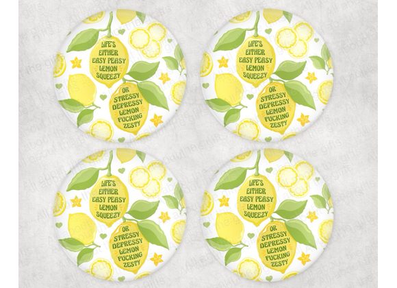 Easy Peasy Lemon Squeezy Glass coasters 