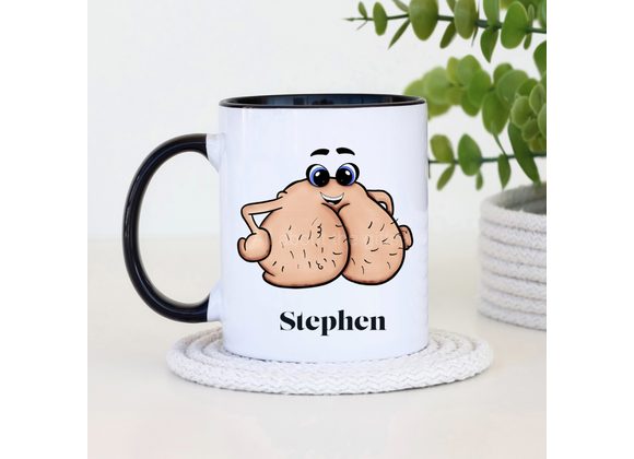 Hilarious rude mugs depicting Cartoon Style Balls (Testicles)