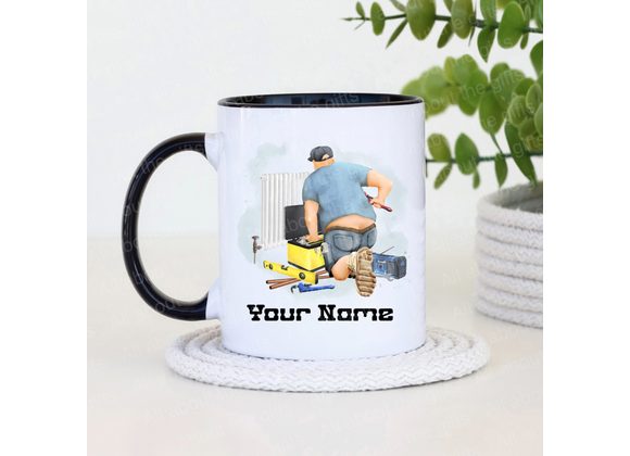 Personalised Plumber Mug – 11oz with Colour Handle & Inner