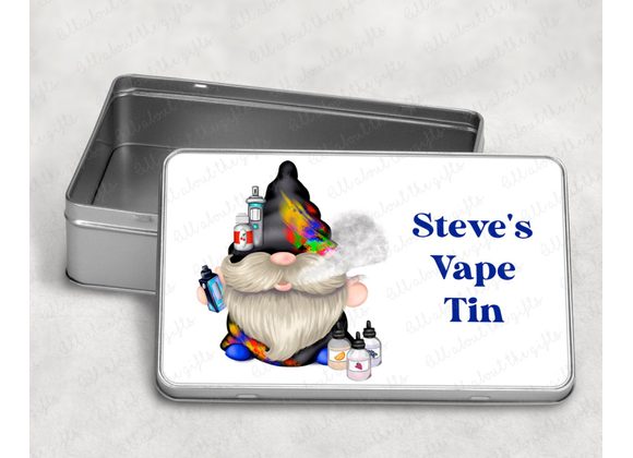 Personalised Vape Storage Tin – Gone & Vape Design, Functional Keepsake Box