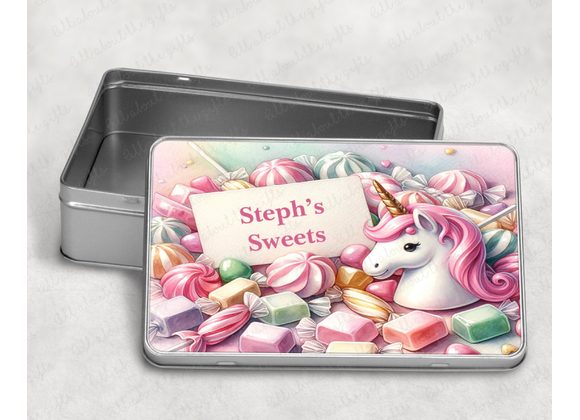 Personalised Unicorn Sweets Tin – Cute Candy Storage 