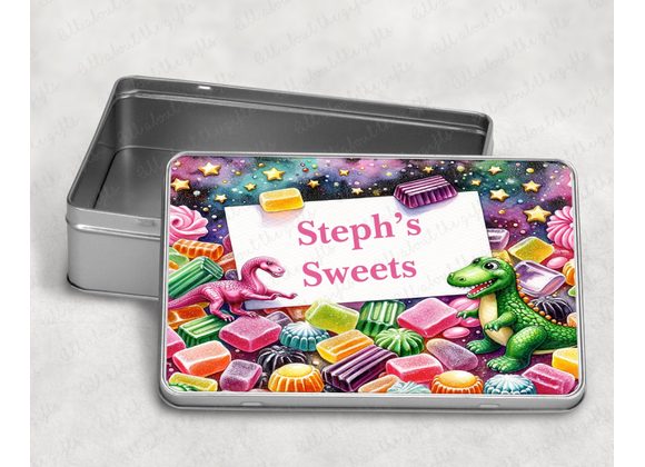 Personalised Dinosaur Sweets Tin – Fun Candy Storage 