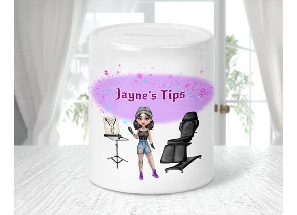 Personalised Tattooist Tip Jar – Ceramic Tattoo Artist Tip Box