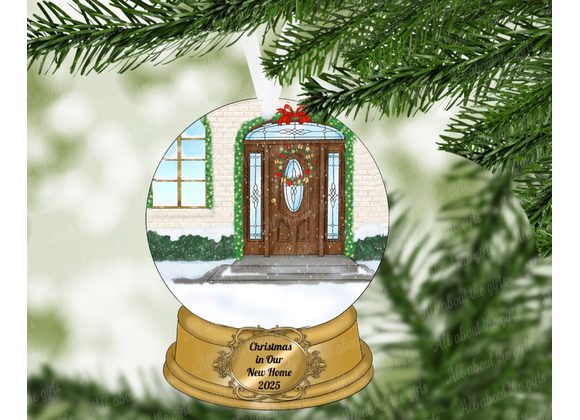 Christmas in Our New Home 2025 Ornament – 100mm x 78mm Gloss or Glitter MDF