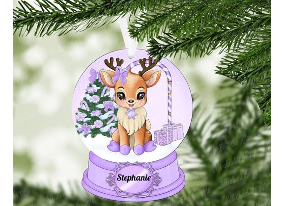 Cupid the Reindeer Personalised Ornament – 100mm x 78mm Glitter or Gloss MDF