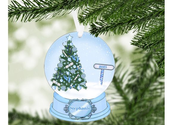 Personalised Nurse Snow Globe Ornament 2025 – Medical Tree Design 