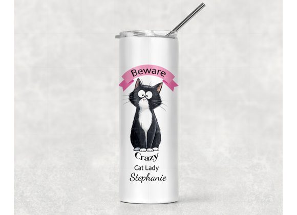 Crazy Cat Lady Tumbler – Funny Cat Lover Gift | 20oz Stainless Steel Cup