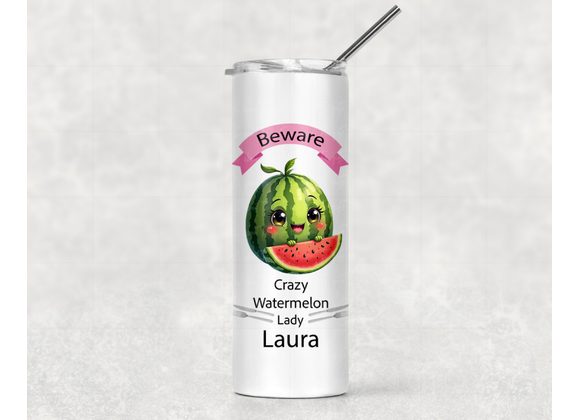Crazy Watermelon Lady Tumbler – Cute Watermelon Character | Funny Fruit Lover Gift