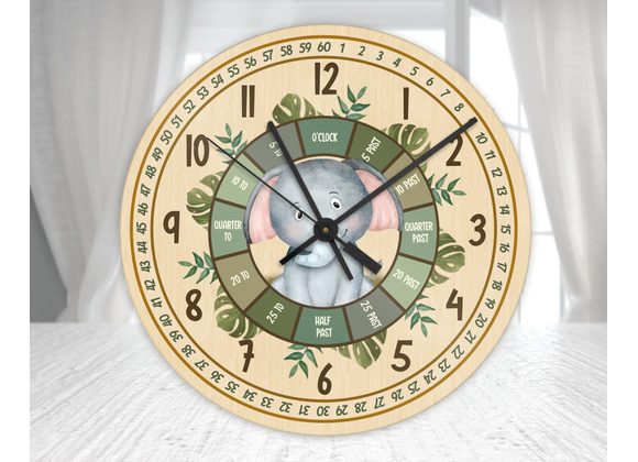 Safari Animals Learning Clock – 6 Different animal options (20cm & 30cm)