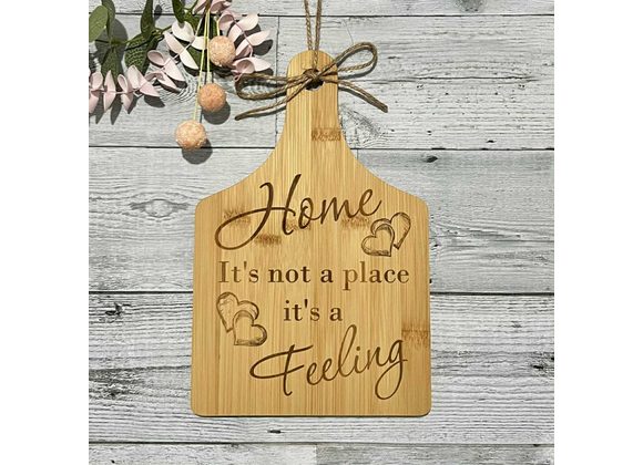 Decorative Bamboo Charcuterie Board Sign – Laser Engraved Rustic Kitchen Wall Décor