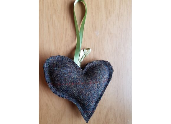 A Heart in Harris Tweed - brown tartan