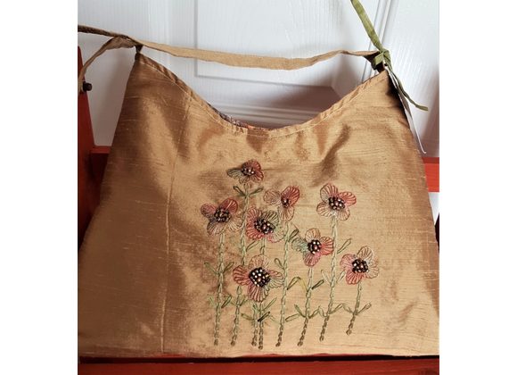 Vintage Style Gold Silk Bag
