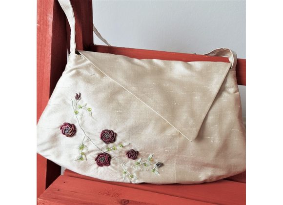 Vintage Style Hand-embroidered silk bag
