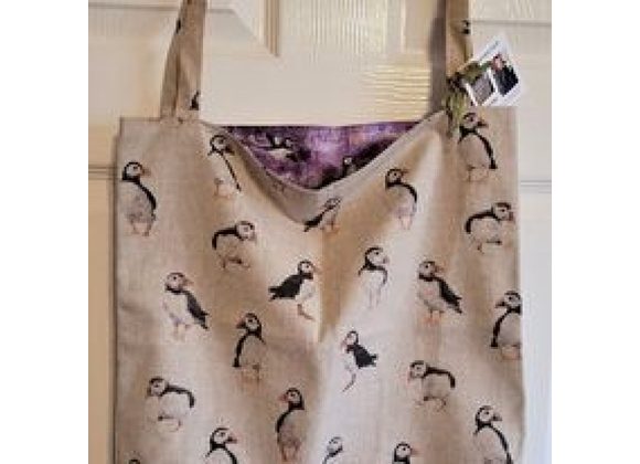 Scattered Puffins Tote Bag