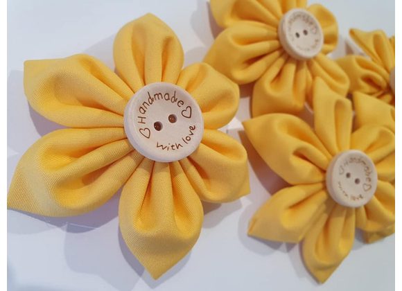 Yellow Fabric Flower Hair Clip