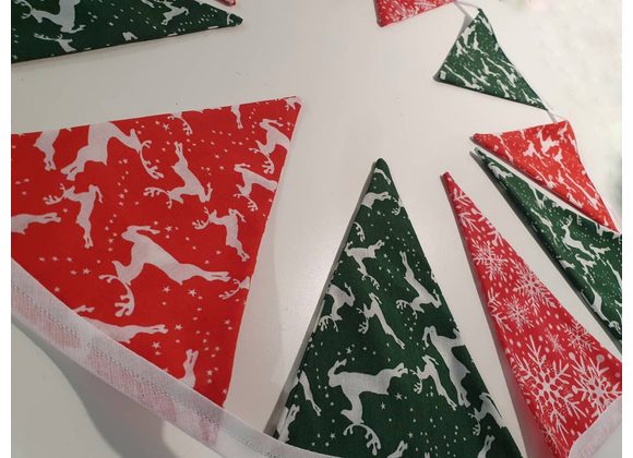 Christmas Bunting Reindeer and snowfakes