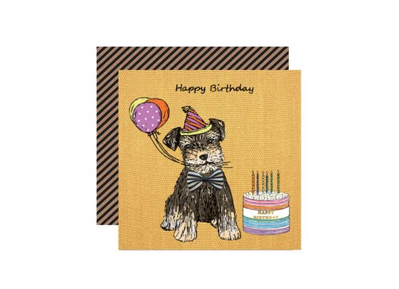 Party Schnauzer - Happy Birthday Card by Apple & Clover