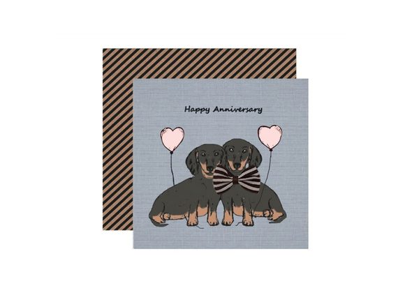 Dachshunds - Happy Anniversary card by Apple & Clover