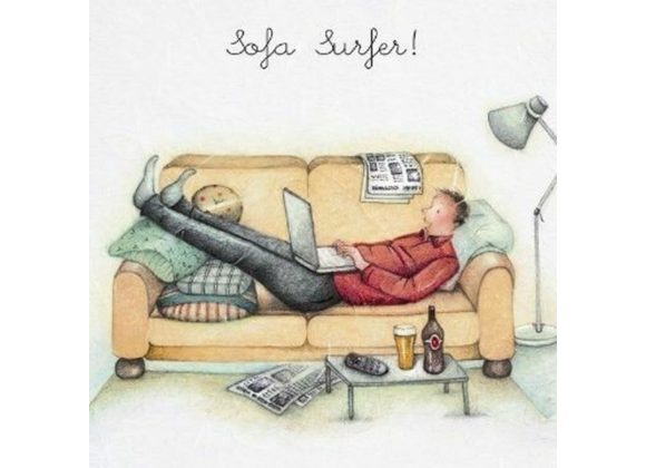 Sofa Surfer! Card by Berni Parker