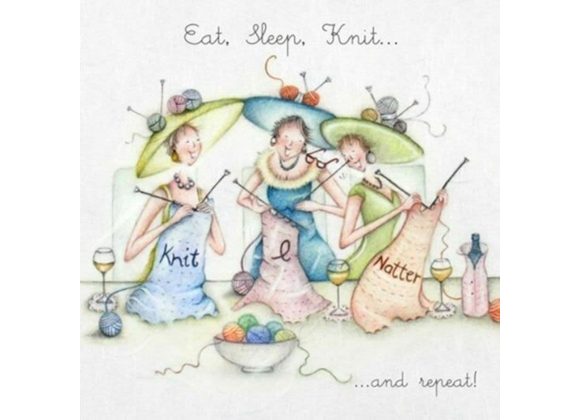 Eat, Sleep, Knit.. Card by Berni Parker