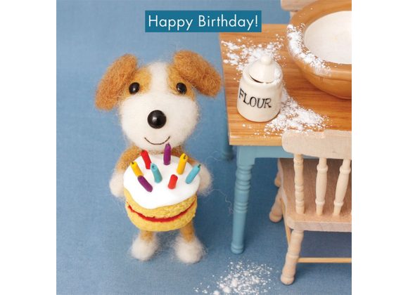 Happy Birthday - Dog with Cake