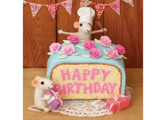 Happy Birthday - Chef Mouse with Cake & Presents