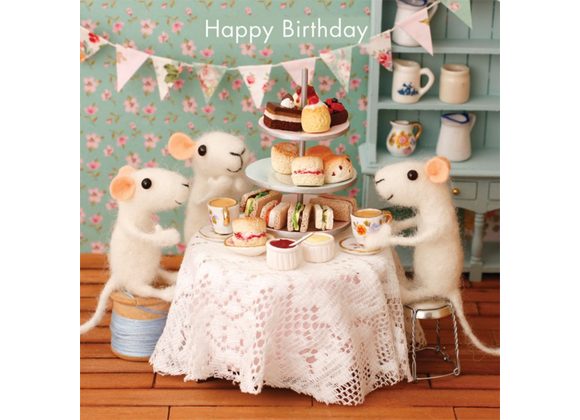 Happy Birthday - Mice Tea Party