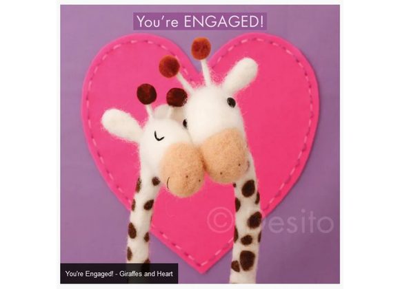 You're Engaged! - Giraffes and Heart